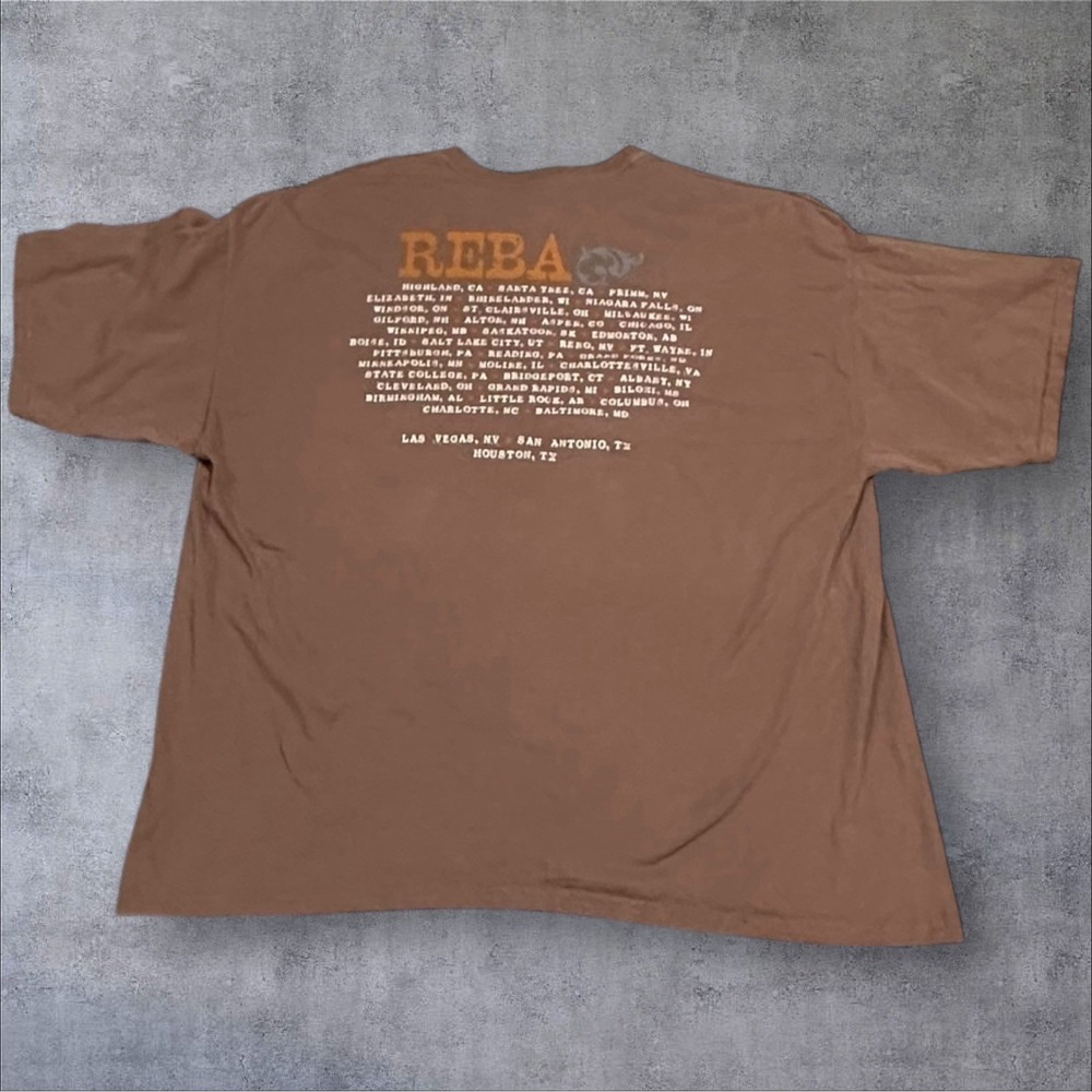 Reba McEntire 2007 Tour T-Shirt 2XL Brown Gildan Country‎ Music Concert Tee - Picture 6 of 6